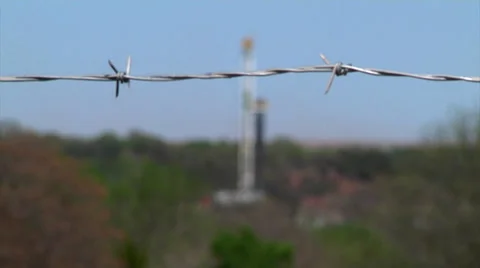 Drilling Rig Rack Focus to Fence Video stock 38604413