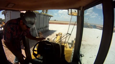 Drilling Rig Setup Forklift Working POV 5 Stock-Footage 42359710