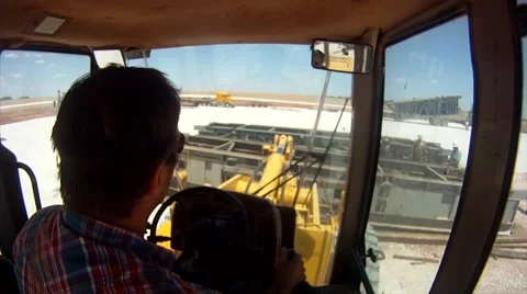 Drilling Rig Setup Forklift Working POV 4 Video stock 42359747