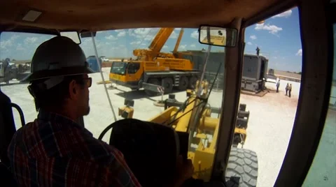 Drilling Rig Setup Forklift Working POV 9 動画素材 42362050