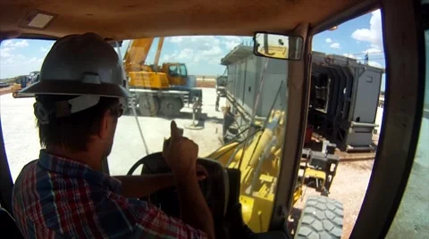 Drilling Rig Setup Forklift Working POV 7 Stock-Footage 42362074