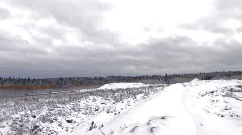 Drilling rig Winter Horizontal pan Stock Footage 58106215