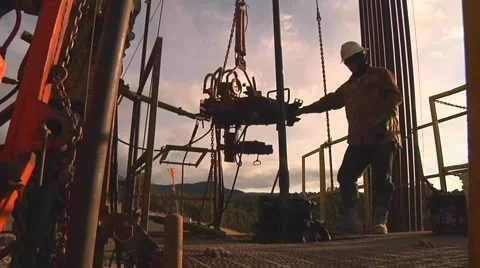 Drilling Rig work floor with worker Stock-Footage 40396892