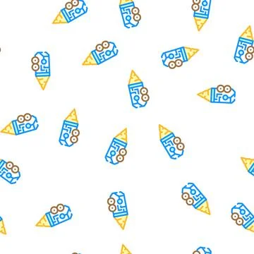 Drilling robot vector seamless pattern Illustrazione stock