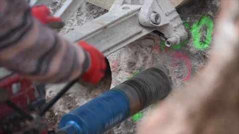 Drilling stone with a core driller Stock Footage 271618071