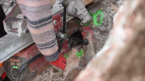 Drilling stone with a core driller Stock Footage 271618627