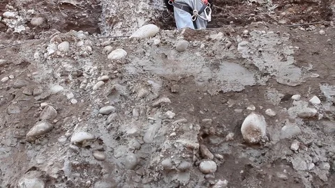 Drilling stone wall Stock Footage 77100251