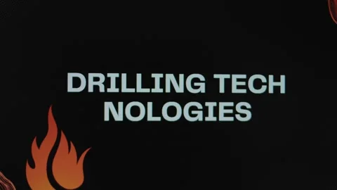 Drilling Technologies inscription on black background. Graphic presentation with Stock Footage 271126468