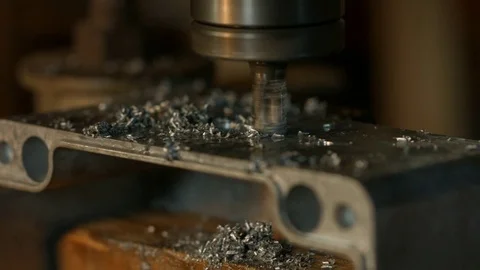 Drilling through metal Stock Footage 72176858