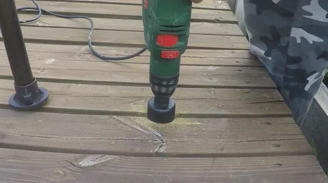 Drilling through terrace Stock Footage 50559954