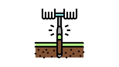 Drilling tool for soil testing color icon animation Stock Footage 164823775