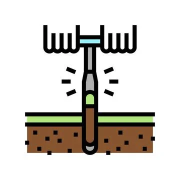 Drilling tool for soil testing color icon vector illustration 库存插图