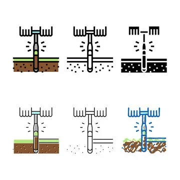 Drilling tool for soil testing color designs icon vector Stock Illustration