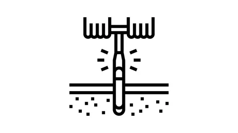 Drilling tool for soil testing line icon animation Stock Footage 164832892
