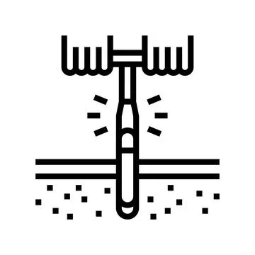 Drilling tool for soil testing line icon vector illustration Stock Illustration