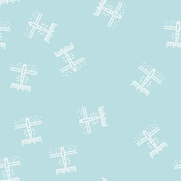 Drilling tool for soil testing line seamless pattern Illustrazione stock