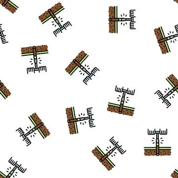 Drilling tool for soil testing vector seamless pattern 스톡 일러스트