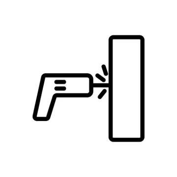 Drilling a wall icon vector outline illustration Illustrazione stock
