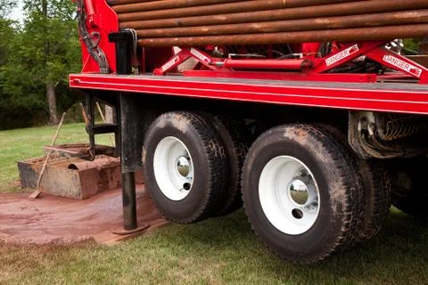 Drilling well in yard Stock Photos