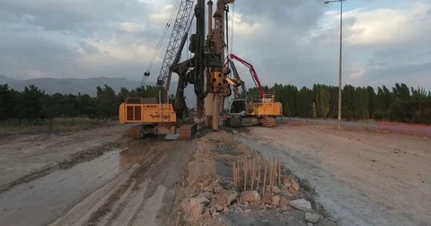 Drilling Wells For Bored Piles Stock Footage 75690685