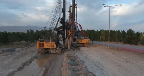 Drilling Wells For Bored Piles Stock Footage 75691986