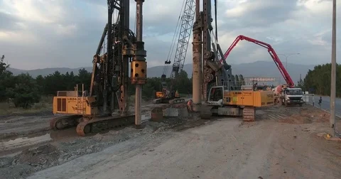 Drilling Wells For Bored Piles Stock Footage 75692569