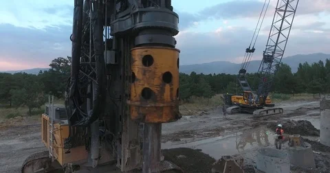Drilling Wells For Bored Piles Stock Footage 75692747