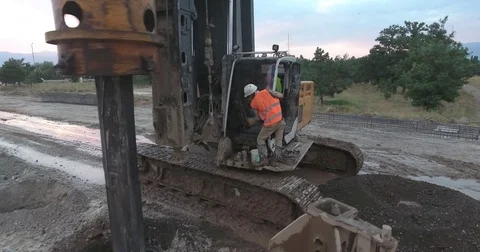 Drilling Wells For Bored Piles Stock Footage 75692806