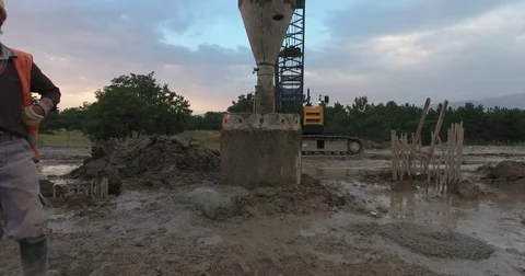Drilling Wells For Bored Piles Stock Footage 75692855