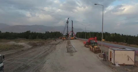 Drilling Wells For Bored Piles Stock Footage 75692870