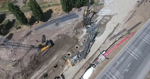 Drilling Wells For Bored Piles Stock Footage 75693041