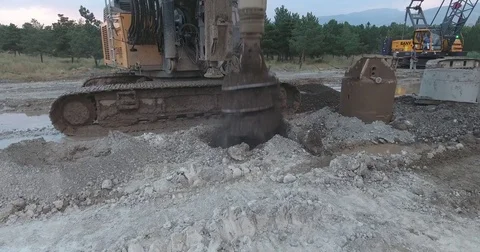 Drilling Wells For Bored Piles Stock Footage 75693098