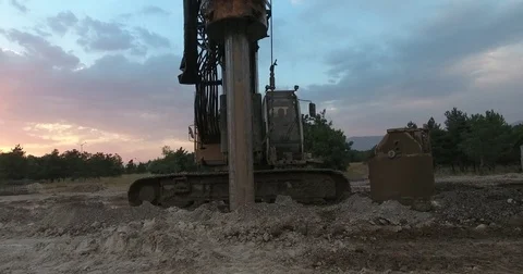Drilling Wells For Bored Piles Stock Footage 75693149