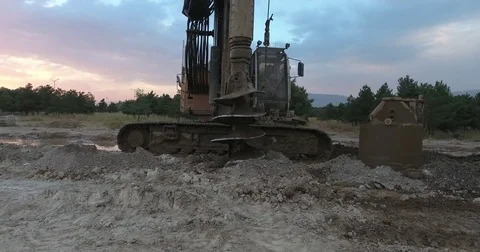 Drilling Wells For Bored Piles Stock Footage 75693184