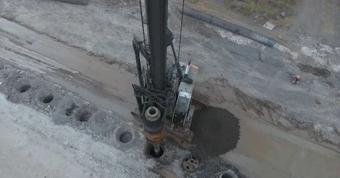 Drilling Wells For Bored Piles Stock Footage 75693577