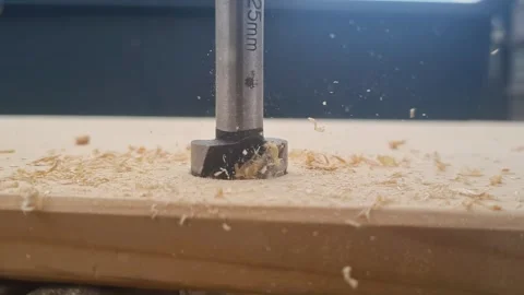 Drilling wood close up Stock Footage 273517523