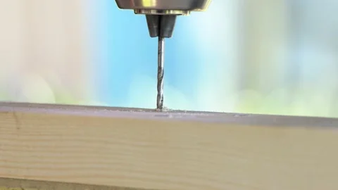 Drilling wood with a drill close-up Stock Footage 201624641