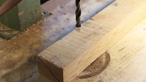 Drilling Wood Stock Footage 58898352