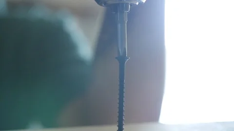 Drilling into wood Stock Footage 121327954
