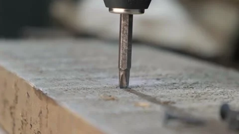 Drilling into wood Stock Footage 149888674