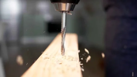 Drilling wood hole Video stock 81482907