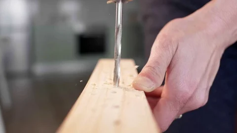Drilling wood hole Video stock 81484166