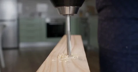 Drilling wood hole Video stock 81486466