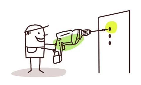 Drilling worker Stock Illustration