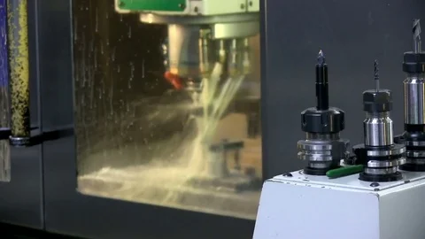 Drills For Robotic CNC Machine Background Of A Working Machine For Metal Working 스톡 동영상 74407765