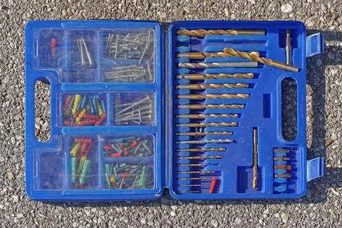Drills screws set Stock Photos