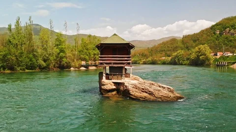 Drina river house Stock Footage 121283543