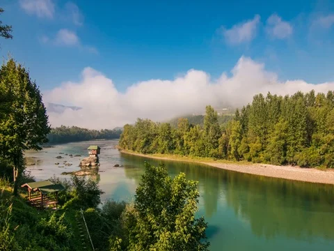 Drina river house - TimeLapse Stock Footage 115362811