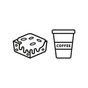 Drink and brownie set set food icon vector basic design Stock Illustration