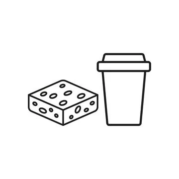 Drink and brownie set set food icon vector basic design Stock Illustration
